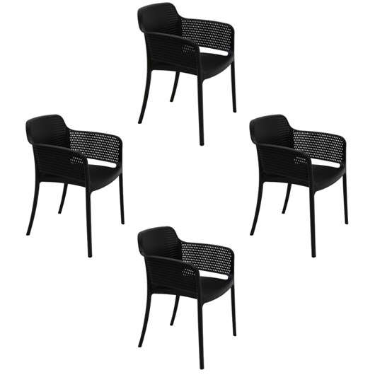 Conjunto 4 Cadeiras Gabriela Preto Tramontina - Imagem principal - 87983e01-1967-4e9d-9baa-329f5699e98c