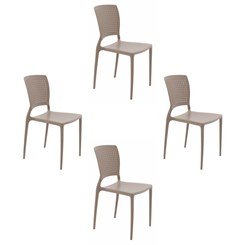 Conjunto 4 Cadeiras Safira Summa Camurça Tramontina