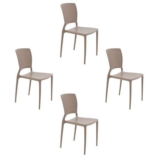 Conjunto 4 Cadeiras Safira Summa Camurça Tramontina - Imagem principal - 33c265e2-fc3f-4915-8f26-22bc48d552e0