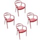 Conjunto 4 Cadeiras Sissi Summa Vermelho Tramontina - 103cad1e-86b3-43dc-8acf-4e2a194691e1