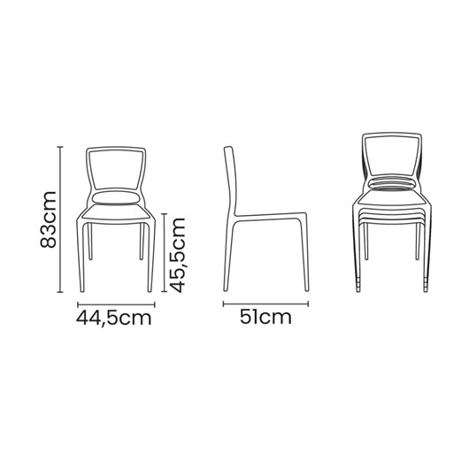 Conjunto 4 Cadeiras Sofia Encosto Fechado Grafite Tramontina - Imagem principal - e222cd28-fbc3-45c8-8a60-7b047a8da40b