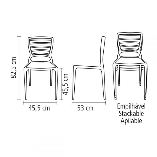 Conjunto 4 Cadeiras Sofia Grafite Tramontina - Imagem principal - ef663310-d188-405c-86b1-256005fa6f88