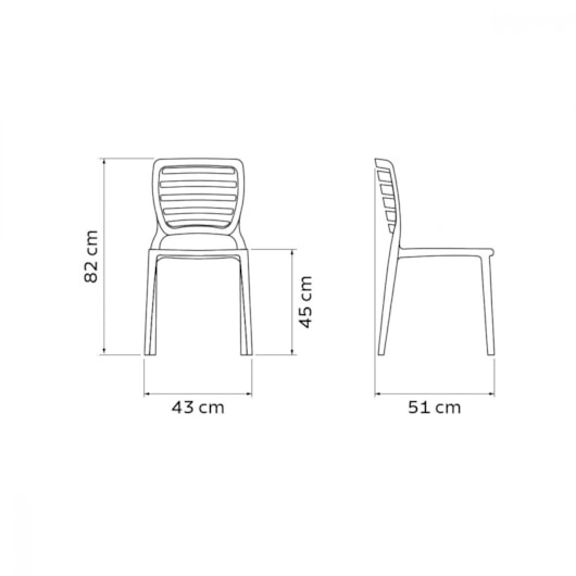 Conjunto 4 Cadeiras Sofia Grafite Tramontina - Imagem principal - 90ea011d-bbc1-4504-baa3-6f79665af7f8