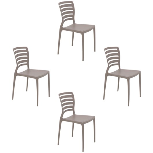 Conjunto 4 Cadeiras Sofia Summa Camurça Tramontina - Imagem principal - a66f5beb-a720-433d-98fa-a4cdededb584