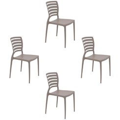 Conjunto 4 Cadeiras Sofia Summa Camurça Tramontina