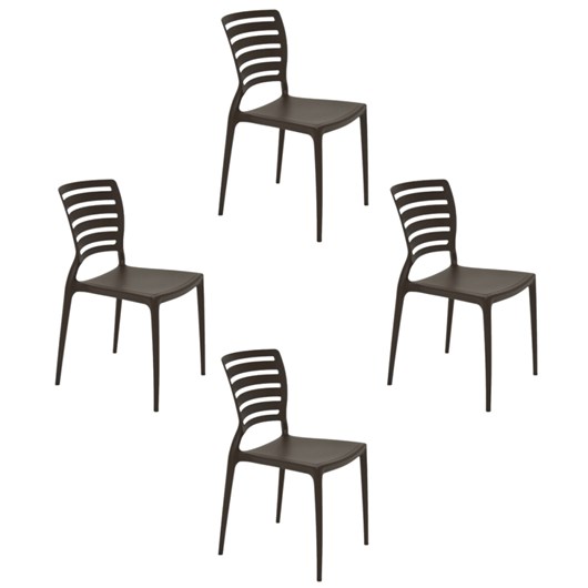 Conjunto 4 Cadeiras Sofia Summa Marrom Tramontina - Imagem principal - 8255fdfa-121a-497b-bc72-00b62cbdec11