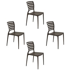 Conjunto 4 Cadeiras Sofia Summa Marrom Tramontina