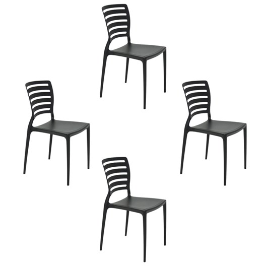 Jogo Mesa Cadeiras Sem Braço Reforçada Tramontina Kit 5 Peça