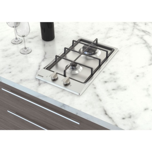 Cooktop a Gás Dominó em Aço Inox e Trempes em Ferro Fundido com Acendimento Superautomático 2 Queimadores Tramontina - Imagem principal - b08dedf8-c1e4-4b19-b8a5-f80eef873aa4