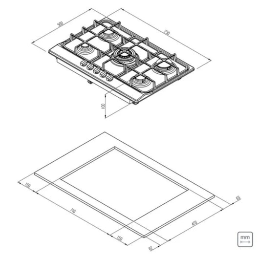 Cooktop A Gás Em Aço Inox New Penta 5 Bocas Com Acendimento Automático Tramontina - Imagem principal - e9b5f134-1f7f-4f31-b37f-55540853dcbb