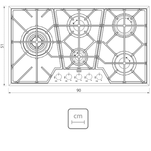 Cooktop A Gás Em Vidro Temperado Design Collection Penta Glass Full 5G B 90 Safe Tramontina - Imagem principal - 0b4b188a-0b30-4b1a-a857-0ec4c94ba86d