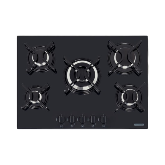 Cooktop a Gás Penta em Vidro Temperado Preto com Trempes em Aço Carbono e Acendimento superautomático 5 Bocas Tramontina - Imagem principal - 2827de87-e946-4a05-aee7-d25f88a528ca