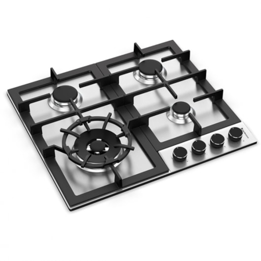 Cooktop A Gás Zurique Aço Inox Debacco 4 Bocas 60cm - Imagem principal - 51a60162-d1fc-434e-8736-c91b14076d33