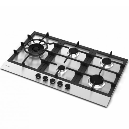 Cooktop A Gás Zurique Aço Inox Debacco 90Cm 5 Bocas - Imagem principal - 42aad49f-e4ca-4dc7-ad06-8f1c923ec106