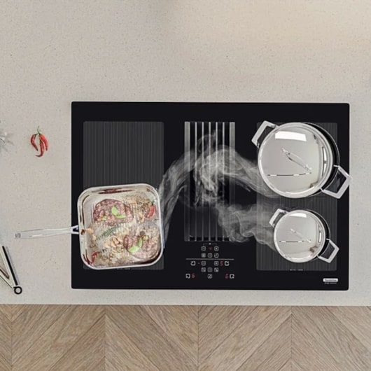 Cooktop Indução Tramontina Duo 4ei 80 Com Coifa Integrada Em Modo Exaustão 220 V - Imagem principal - 9d148d36-b875-4ab0-a4c2-65bd0f739d9e