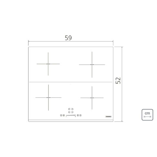 Cooktop por Indução Square Slider B 4EI 60 Vitrocerâmico com 4 Áreas de Aquecimento e Comando Touch Tramontina - Imagem principal - 074705fa-6e5e-416b-9cae-faa99cf6b3b5