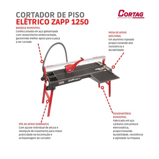 Cortador De Piso Elétrico Zapp G2 1250 220v Cortag - Imagem principal - cb11f7c0-30d3-4bd2-88db-d176001983b1
