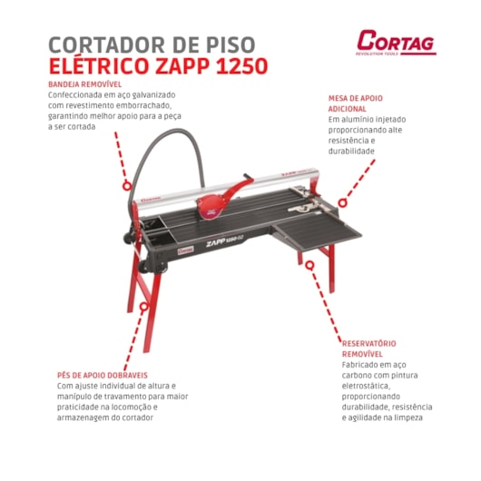 Cortador De Piso Elétrico Zapp G2 1250 220v Cortag - Imagem principal - 461b759d-c78c-457d-b545-8716ba4f1073