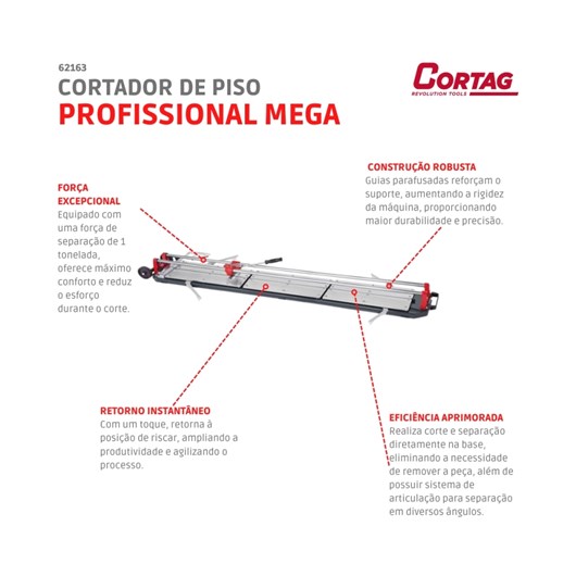 Cortador De Piso Profissional Manual Mega 180 Cortag  - Imagem principal - 1b00cb67-dcb6-441c-9f45-ab2d78d71264