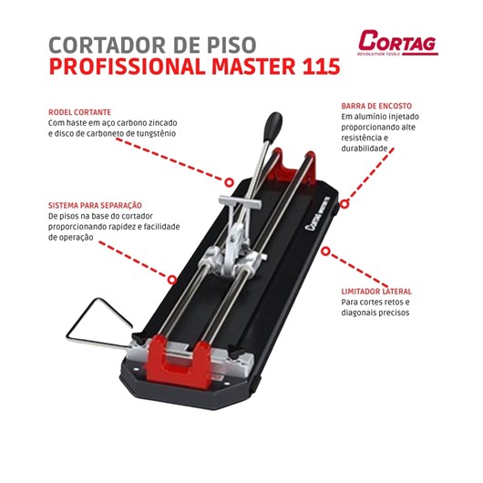 Cortador De Piso Profissional Master 115 Cortag - Imagem principal - 9874b68c-301b-4d3b-be71-c6890be602c0