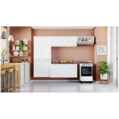 Cozinha Completa em Aço Modular 4 peças com Balcão Melissa Branca Itatiaia