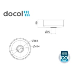 Cuba 304 com Válvula 4,5 de Embutir Alto Brilho Docol 38x14cm