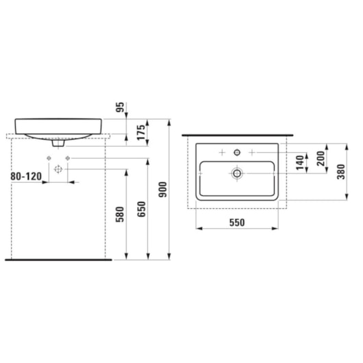 Cuba Apoio 1 Furo Sem Ladrão Pro Branco Laufen 55x38cm - Imagem principal - bdabbfde-2a77-4063-a82b-782588a8d2ff