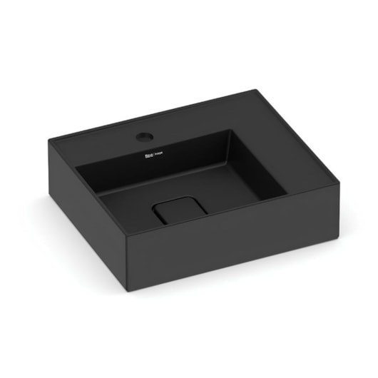 Cuba Apoio Com Mesa Platinum P9 Matte Black Roca 45,5x38,5cm - Imagem principal - 65e89258-b1bf-4b58-99af-b1f20fc67921