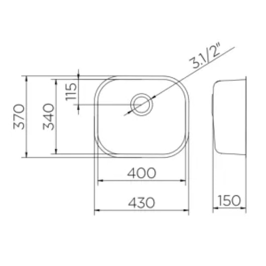 Cuba Cs0 De Embutir Polido Docol 40x34x14,5cm - Imagem principal - 2bfa397a-65d1-44da-a47b-efe7a5043163