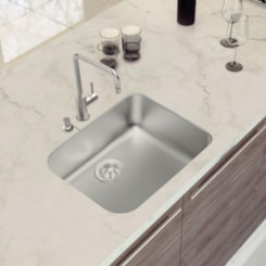 Cuba De Aço Com Válvula 4.1/2  R6 Inox Acetinado Tramontina 50x40cm