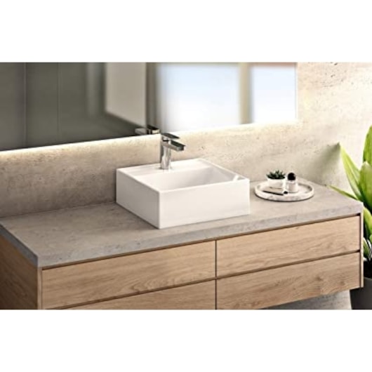 Cuba De Apoio Luxo Quadrada Com Mesa 41x41cm Branco Docol - Imagem principal - 3745a685-db81-437a-86bf-2cb7ab826e17