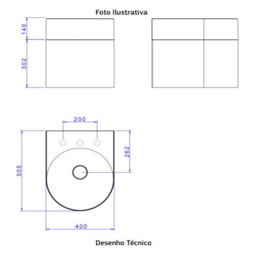 Cuba de Apoio Meia Alta Com Mesa Cimentícia Deca - Imagem principal - 425e8ff9-8673-4bec-a4e3-35d5a1c22850