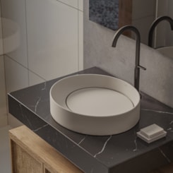 Cuba de Apoio Oval Design D5 Branco Celite 45x40cm
