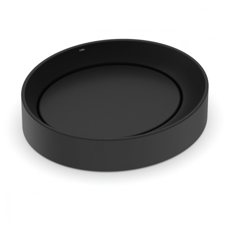 Cuba de Apoio Oval Design D5 Matte Black 45x40cm Celite