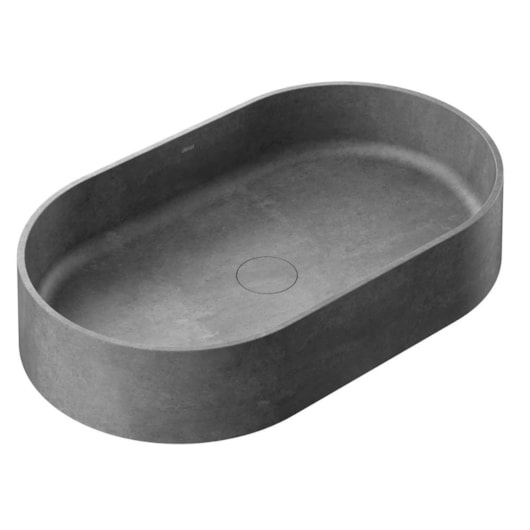 Cuba de Apoio Oval  DocolBloc Concreto Grafite Docol 60x35,5x12 cm - Imagem principal - 3913d34f-983d-41e8-a7d9-d84377db9b4f