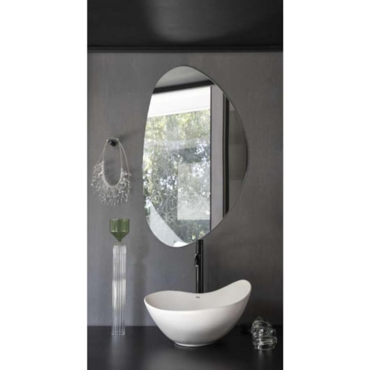 Cuba de Apoio Oval Ohtake Branco Roca 47x40,5cm - Imagem principal - 8b88979a-2041-4186-9b4b-6f8b4941f5ad