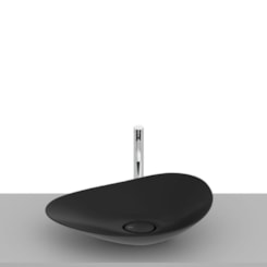 Cuba de Apoio Oval Ohtake Matte Black Roca 62,5x38,5cm