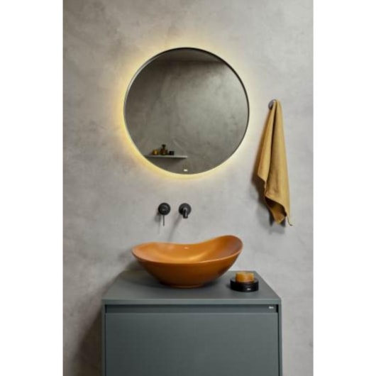 Cuba de Apoio Oval Ohtake Terracota Roca 47x40,5cm - Imagem principal - 0016e572-aae3-40a1-83a9-de2ee7d87a95