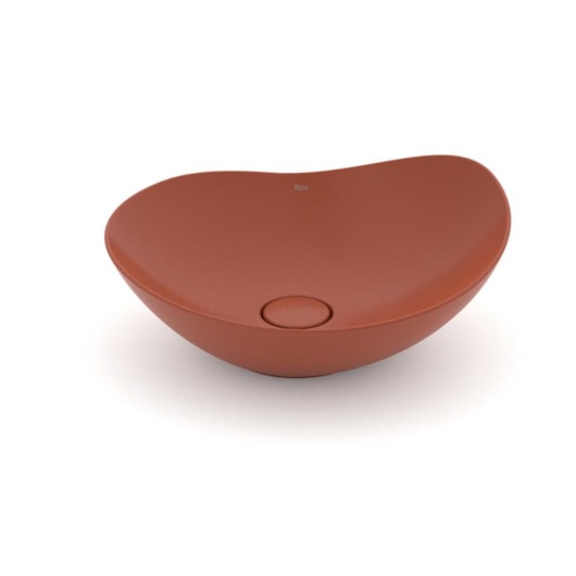 Cuba de Apoio Oval Ohtake Terracota Roca 47x40,5cm - Imagem principal - 850d61b6-0d28-48b7-a5bb-d9cc7f639de8