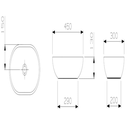 Cuba De Apoio Oval R29 Loft Branco Incepa  45x29 cm - Imagem principal - 4dbceec9-1540-4c8e-91ba-2942bb55868d
