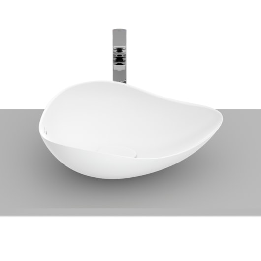 Cuba De Apoio Oval Ruy Ohtake 54X37,5Cm Branco Matte Roca - Imagem principal - 77c350df-bef0-4acd-ac46-add084c637cf