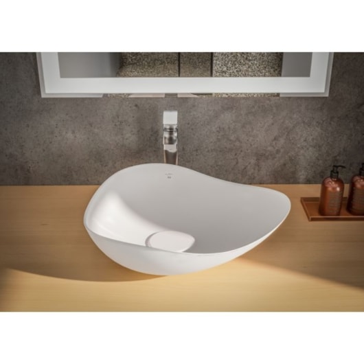 Cuba De Apoio Oval Ruy Ohtake 54X37,5Cm Branco Matte Roca - Imagem principal - 1b34967d-b41b-4ec3-9761-169ca27018ea