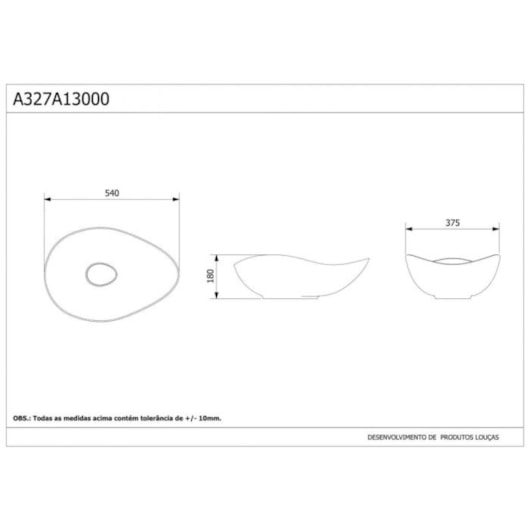 Cuba De Apoio Oval Ruy Ohtake 54X37,5cm Onix Roca - Imagem principal - 392a07fb-8af8-4472-b4a1-de62c54bf185
