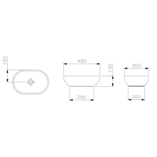 Cuba De Apoio Oval Sem Mesa Basic R3 45x30cm Branco Celite - Imagem principal - 5904b7c2-710a-4dc9-bb4b-81902d9b92bf