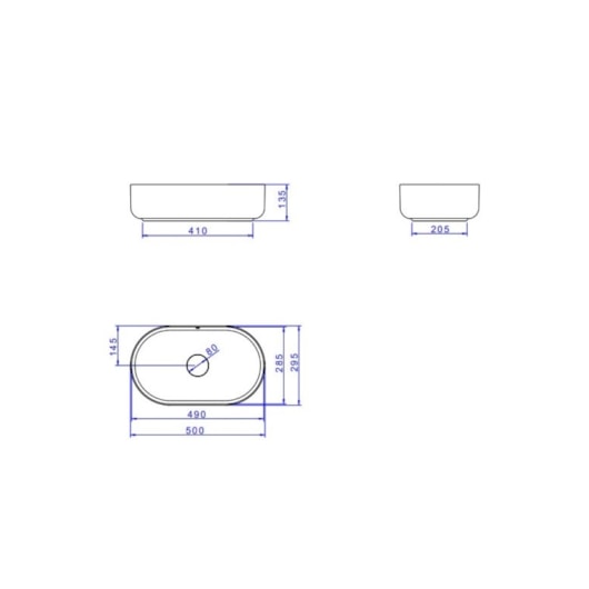 Cuba De Apoio Oval Slim Branco Deca 50cm - Imagem principal - 7027668e-92a0-498e-8e6d-a0bcee29690d