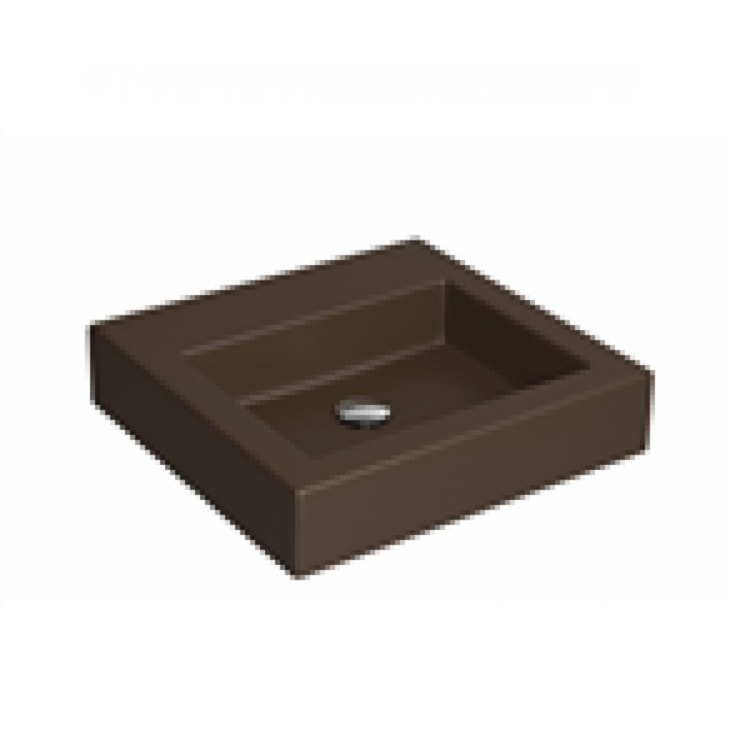 Cuba De Apoio Quadrada 43cm Com Mesa L737 Marrom Fosco Deca