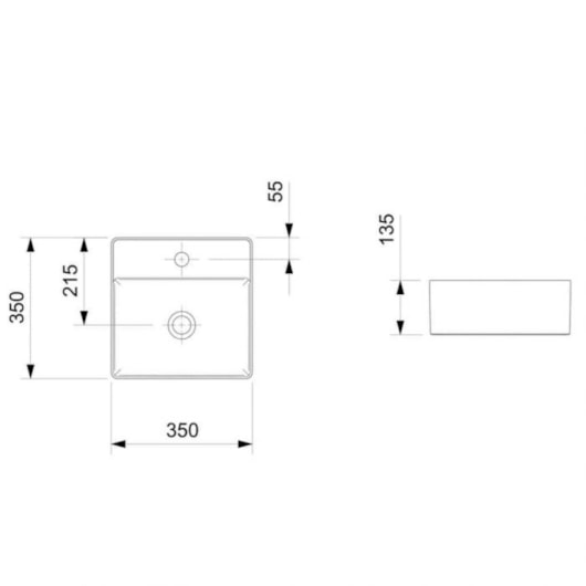 Cuba De Apoio Quadrada Com Mesa Design D3 35x35cm Branco Brilho Celite - Imagem principal - 1c224e99-3fef-434c-8556-4266e5f6a423