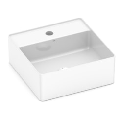 Cuba De Apoio Quadrada Com Mesa Design D3 Branco Brilho Celite 35x35cm
