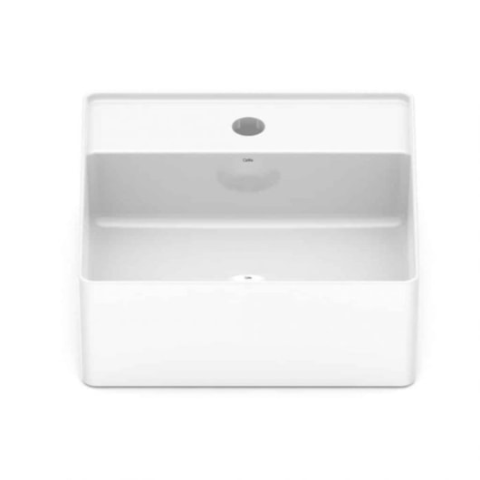 Cuba De Apoio Quadrada Com Mesa Design D3 Branco Brilho Celite 35x35cm - Imagem principal - dc6c5185-ce29-4fd5-8733-e8a3847ead58