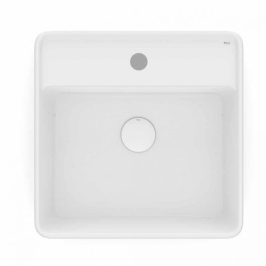 Cuba de Apoio Quadrada Com Mesa Optica CQ42 42x42cm Branco Matte Roca - Imagem principal - 280aa3c4-fd28-484c-875c-c25e105bee72